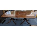 A Regency inspired Martin Dodge mahogany dining table with extra leaf, 72cm h x 210cm w,
