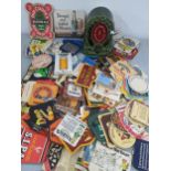 A Whitbread & Co advertising beer light together with a selection of beer mats Location: