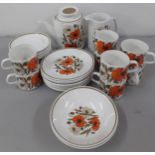 A J&G Meakin vintage breakfast set together with mixed ceramics to include a floral teaset,