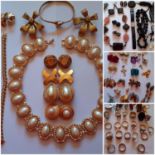 Late 20th Century gold tone jewellery to include clip-on earrings together with a Playboy ladies