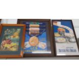 Three vintage food advertising posters to include LS Swiss Rolls, Butter Nut bread and Burtons Jams,