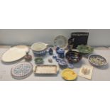 A mixed lot to include Wedgwood Jasperware, a Royal Cauldon bowl, 20th century Chinese pierced
