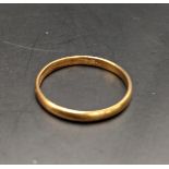 A 22ct gold wedding band, total weight 1.9g Location: