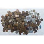 A mixed lot of mostly British Victorian and later coins to include pennies, and later florins,