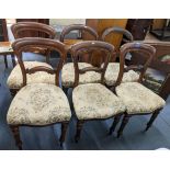 Four Victorian mahogany bar back dining chairs, together with four balloon back chairs Location: