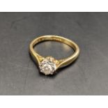 An 18ct gold and platinum diamond ring, total weight 2.2g Location: