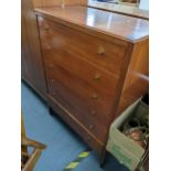 A retro Loughborough teak chest of six long drawers 115cm h x 84cm w, together with a matching two-