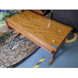 A vintage coffee table having two fall flaps and on four splayed legs, 44cm h x 96cm w Location: