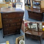 A suite of vintage Stag Minstrel range furniture to include a chest of drawers, dressing chest and a