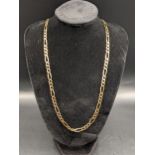 A 9ct gold Figaro link chain necklace, total weight 15.25g Location: