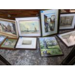 A mixed quantity of framed and glazed pictures and prints to include Meriel Campbell- Old Amersham