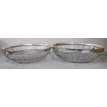 Two early/mid 20th century cut glass bowls having silver rims Location: