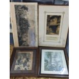 Four pictures to include an engraving gifted to A.J Martin CBE on his retirement in 1938. Location: