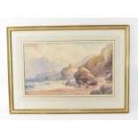 British School, 19th century depicting a seascape, watercolour on paper, signed with initials and