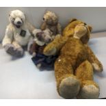 A mixed group of four teddy bears to include a pair of All Bear by Paula Carter limited edition 1/1,
