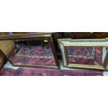 Two wall mirrors - an early 20th century gilt framed wall mirror with inset onyx panels under