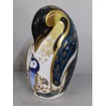 A Royal Crown Derby paperweight of a Penguin, 12cm h Location:11.1