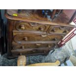 A Victorian mahogany chest of two short and three long drawers on bracket feet, 116cm x 113cm x 57cm