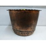 A Victorian copper log basket/ garden planter Location: