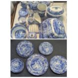 A quantity of Spode 'Italian' pattern china to include tea pots, lidded dishes, cups cream and other