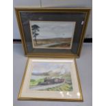 Peter Webster, a view of a steam train and John Holmes, a rural scene, watercolours Location: