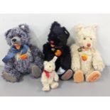 Steiff- A group of four Festival Giengen teddy bears to include Blackey 1997, Whitey 1998, Sandy