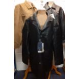 Three Italian Emporio sample faux leather and suede gents jackets to include 2 black leather jackets