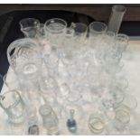 A mixed lot to include a collection of domestic glassware A/ to include wine glasses, vases, cut