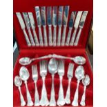 A set of six silver plated Kings pattern canteen of cutlery and flatware