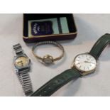 A vintage 9ct gold cased ladies Rotary wristwatch, together with a 1930s/40s boy's wristwatch and