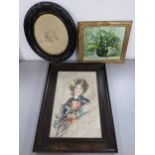 Mabel Radford - a portrait signed pastel, a portrait of a gentleman and a still life Location: