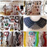 Vintage costume jewellery, mainly 1960's/1970's bead necklaces to include Hawaiian Hilo Hattie white