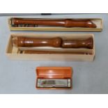 Boxed musical instruments to include an Adler recorder