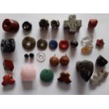 A collection of specimen stone pendants and others to include mahogany obsidian (releases negative