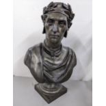 A 19th century spelter bust of Dante, signed E. Guillemin Location: