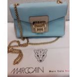 Marccain- A new pale blue and grey leather occasional shoulder bag having gold tone hardware and