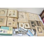 Victorian leather photograph albums, carte de visit cards, with Indian reference and studio