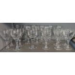 Mixed Atlantis glass to include 19 mixed red and white wine glasses Location: 2:3