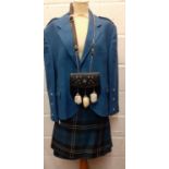 A Kilt Company Ramsay Blue tartan kilt, 40" waist together with a mid blue jacket 48" chest having