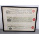 A framed and glazed Freedom of the City of London certificates dated 1911, 1921 and 1964 Location: