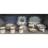 Spode 'Woodland' pattern ceramics, to include plates, side plates, bowls, jugs, cups, an octagonal