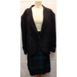 A Highland Collection Black Watch tartan kilt 44" waist together with a black jacket 54" chest