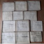 Indentures-Fourteen 19th Century vellum and paper indentures to include Conveyances, Mortgages,
