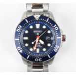 A Seiko Solar 'PADI', gents, stainless steel cased divers wristwatch 200m, circa 2018, model V,