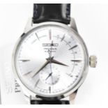 A Seiko Presage, automatic, gents, stainless steel wristwatch, circa 2018, model 4R57-00E0, having a