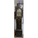 A George IV chinoiserie longcase clock by John Whitehurst, fully restored in 1993 with paperwork,