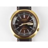 A Seiko Recraft, automatic, gents, gold plated wristwatch, circa 2018, model 4R36-00G0, limited