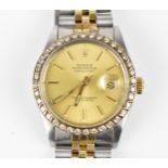 A Rolex Oyster Perpetual Datejust, chronometer, automatic, gents, stainless steel and gold