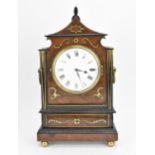 A Regency mahogany and brass marquetry bracket clock, by Edwards, 17 Shoreditch, with convex glass