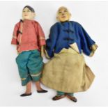 Two early 20th century Chinese dolls, possibly door of hope mission dolls, in traditional hand